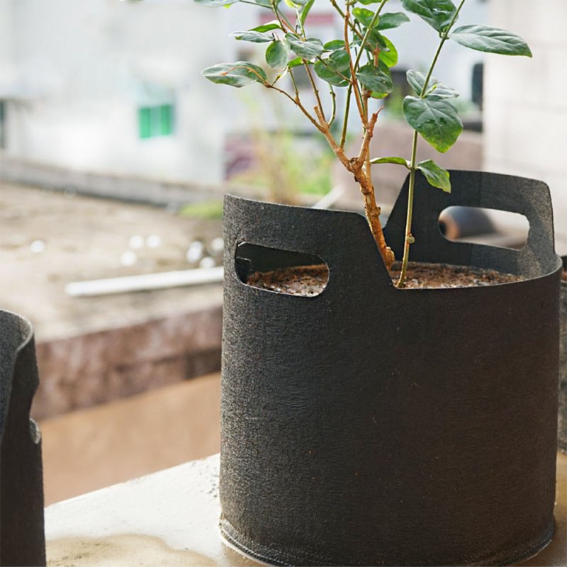 Gallon Black Fabric Aeration Grow Pots Breathable Planter Container Bags Vegetable Plant Growth Bag Black_3Gallon(25D*22H)