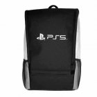 Game Console Backpack Travel Carrying Case Storage Bag Compatible For Ps5 Host Game Controller Accessories black and white with logo