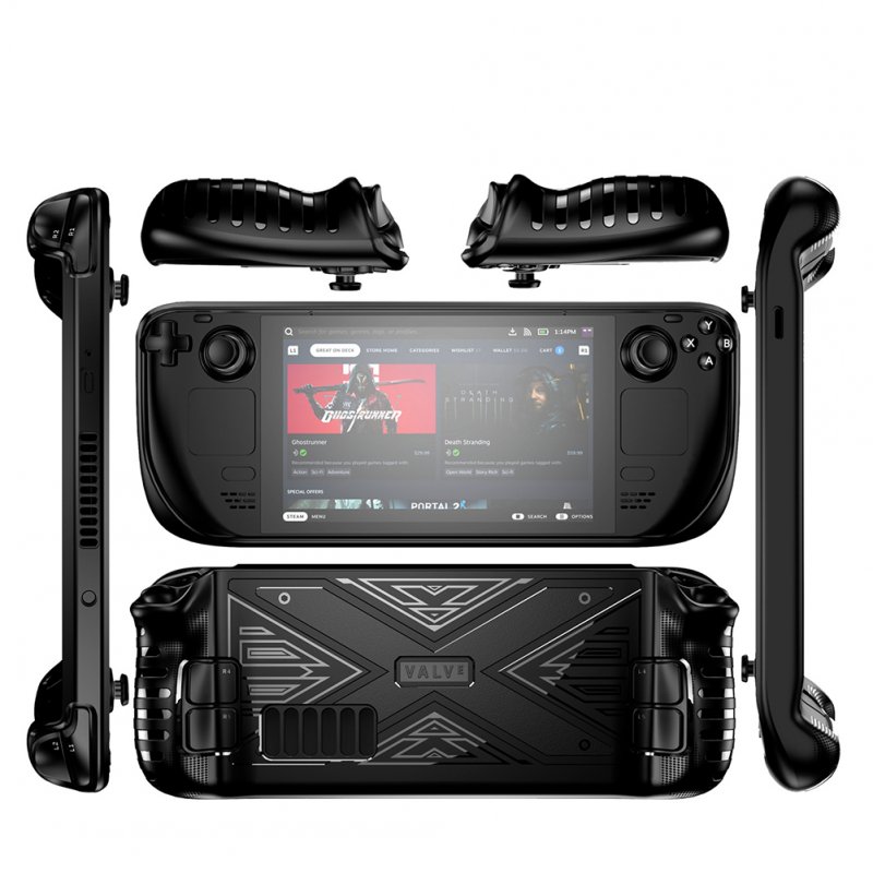 Game Console Protective Sleeve Handheld Anti-drop Silicone Soft Shell Case Compatible For Steam Deck black