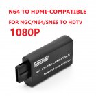 Game Console To Hdmi Converter With 3.5mm Hd Output Digital Video Audio Adapter Compatible For N64/snes/ngc black