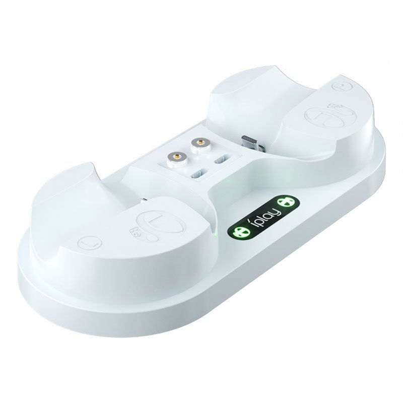 Gamepad Charging Dock With Led Light Charging Stand Handle Charger Compatible for Ps5 Vr2 White