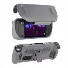 Games Console Protective Case With Removable Lid Dust-proof Cover Compatible For Steam Deck Host With Bracket grey