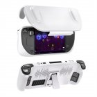 Games Console Protective Case With Removable Lid Dust-proof Cover Compatible For Steam Deck Host With Bracket White