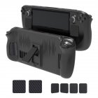 Games Console Protective Cover Set With Stand Touchpad Button Stickers Compatible For Steam Deck Sd016 black