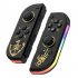 Games Controller Wireless Color Rgb Lighting Game Console Handheld Console with Dual Vibration Black Gold