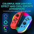 Games Controller Wireless Color Rgb Lighting Game Console Handheld Console with Dual Vibration Black