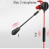 Gaming Earphone For Pubg PS4 CSGO Casque Games Headset With Mic Volume Control PC Gamer Earphones Black red