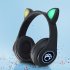 Gaming Earphones B39 Cat Ear Wireless 5 0 Luminous Noise Gaming Headset Bluetooth compatible Headphones Black