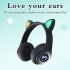 Gaming Earphones B39 Cat Ear Wireless 5 0 Luminous Noise Gaming Headset Bluetooth compatible Headphones Purple