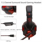 Gaming Headphone USB5 1 stereo game light headset Folding Headset for Gamer Black red