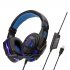 Gaming Headphone USB5 1 stereo game light headset Folding Headset for Gamer dark blue