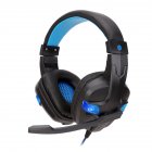 Gaming Headset Deep Bass Stereo Computer Game <span style='color:#F7840C'>Headphones</span> with Microphone LED Light blue light