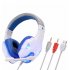 Gaming Headset Head mounted Luminous 3 5mm Lightweight Headphone dark blue