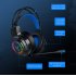 Gaming  Headset Surround Sound Stereo Wired Headset Usb Microphone Colorful Lighting Headset Black 3 5MM version