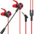 Gaming Headset Wired Earphone Headphone With Microphone In Ear Stereo Noise Cancelling Earphone Black red