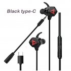 Gaming Headset With Double Detachable MIC Microphone Sets For PS4 PC Laptop Black type-C interface