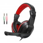 Gaming Headset With Microphone Stereo Sound Soft Earmuff Wired Headphone For Computer Laptops Smartphones black
