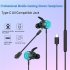Gaming Headset with Dual Controllable Microphone Digital Decoding In ear Gamer Earphone with Rgb Light Silver Gray