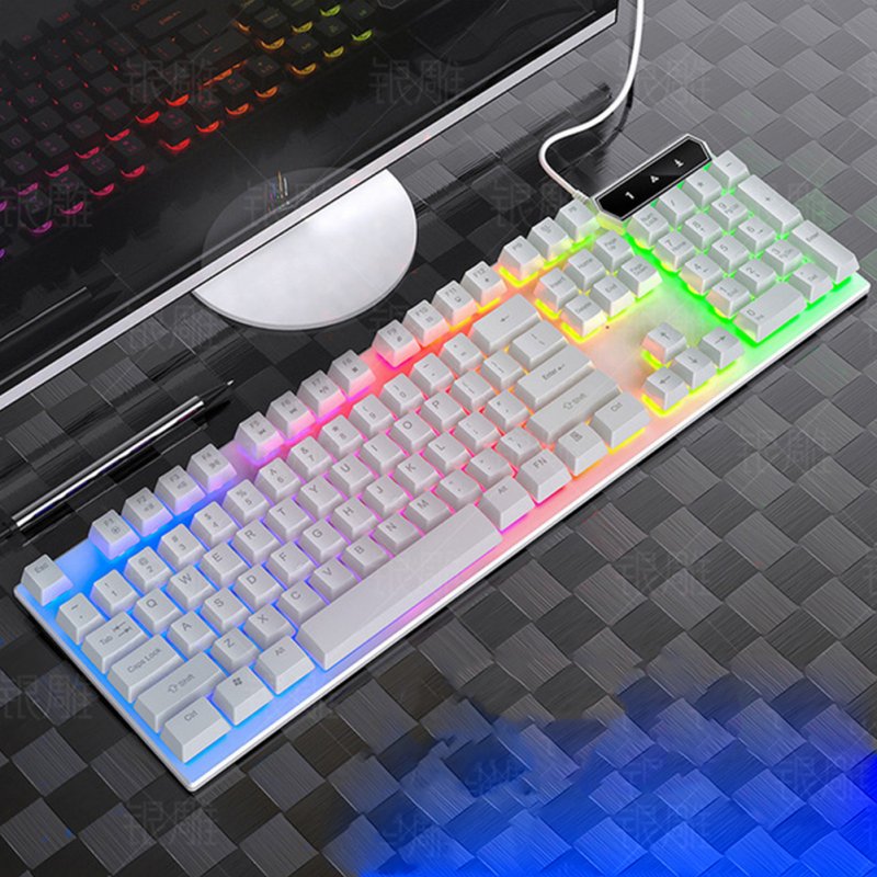 Gaming Keyboard Mechanical Keyboard Luminous Gaming Computer Accessories White mixed light (panel + gap light)