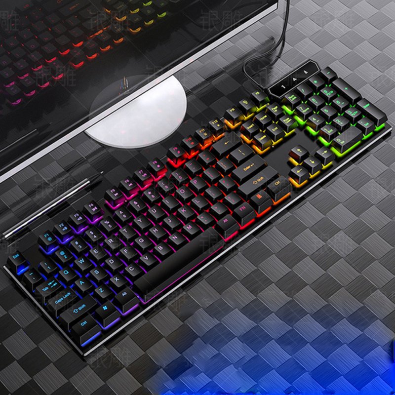 Gaming Keyboard Mechanical Keyboard Luminous Gaming Computer Accessories Black mixed light (character + gap light)