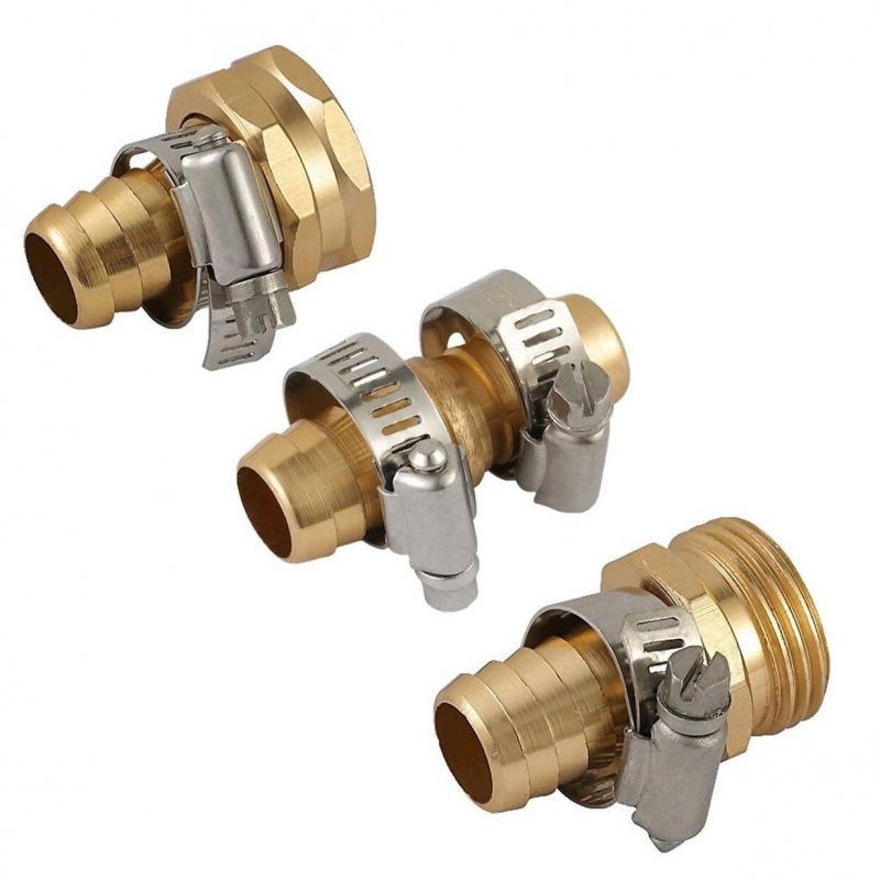 Garden Water Pipe Copper Joint Set Watering Hose Fittings Triple connector set