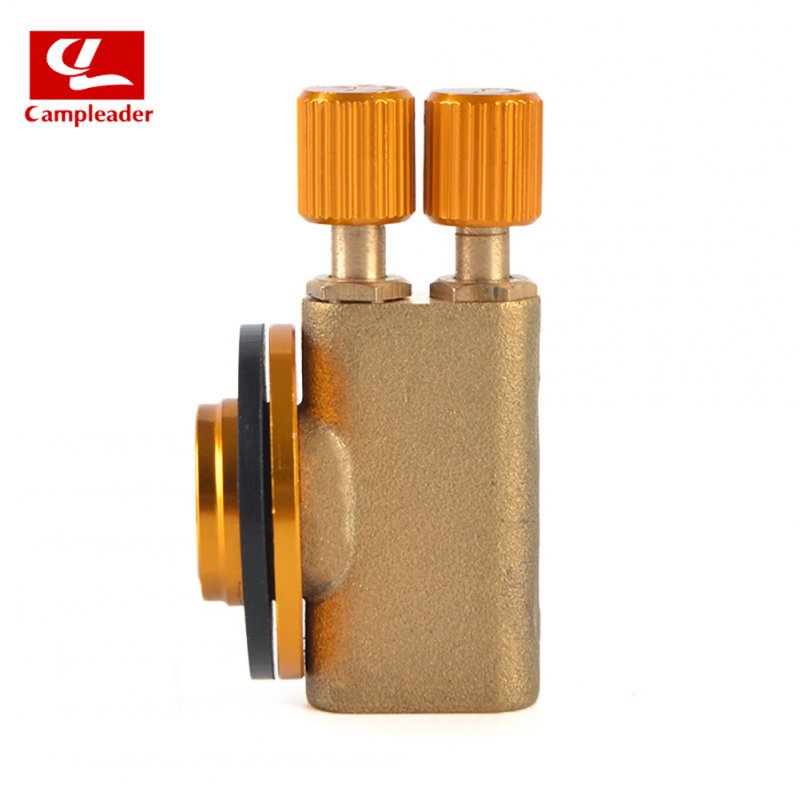 Gas Burner Camping Gas Stove Safety Switch Double Head Inflatable Valve Adapter for Flat Liquefied Gas Cylinder Flat gas double head valve