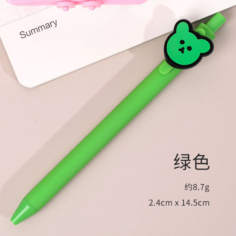 Gel Pen Press Style Cartoon Ballpoint Pen for School Writing Stationery green_0.5mm