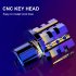 General Cnc Modified Burnt Titanium Key  Head     Key  Chain  Set Accessories Plum blossom key head   titanium blue keychain