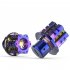 General Cnc Modified Burnt Titanium Key  Head     Key  Chain  Set Accessories Plum blossom key head   titanium blue keychain