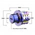 General Cnc Modified Burnt Titanium Key  Head     Key  Chain  Set Accessories Plum blossom key head   titanium blue keychain