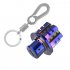 General Cnc Modified Burnt Titanium Key  Head     Key  Chain  Set Accessories Plum blossom key head   titanium blue keychain