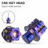 General Cnc Modified Burnt Titanium Key  Head     Key  Chain  Set Accessories Plum blossom key head   titanium blue keychain
