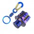 General Cnc Modified Burnt Titanium Key  Head     Key  Chain  Set Accessories Plum blossom key head   titanium blue keychain