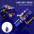 General Cnc Modified Burnt Titanium Key  Head     Key  Chain  Set Accessories Plum blossom key head   titanium blue keychain