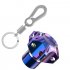 General Cnc Modified Burnt Titanium Key  Head Racing Boat Hexagonal Burnt Titanium Key Head Key Chain Blue White