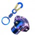 General Cnc Modified Burnt Titanium Key  Head Racing Boat Hexagonal Burnt Titanium Key Head Key Chain Blue White