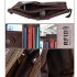 Genuine Cowhide Leather Men Wallets Double Zipper Short Purse Coin Pockets Anti RFID Card Holders