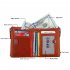 Genuine Cowhide Leather Men Wallets Double Zipper Short Purse Coin Pockets Anti RFID Card Holders