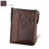 Genuine Cowhide Leather Men Wallets Double Zipper Short Purse Coin Pockets Anti RFID Card Holders blue