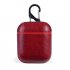 Genuine Leather Airpods Earphone Protective Case Cover for Apple AirPod  red