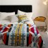 Geometric Knitted Cotton Blanket Retro Style Lightweight Breathable Skin friendly Super Soft Throw Blanket For Couch Sofa Bed Navy blue 130 x 160cm