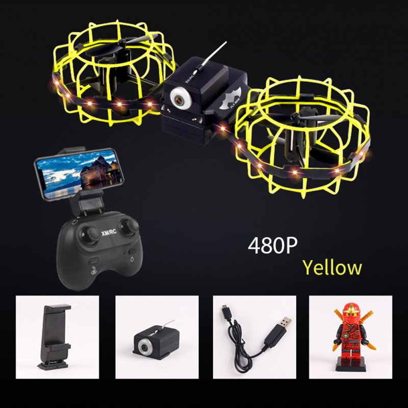 Gesture Remote Control Quadcopter Real-time Aerial Mobile Phone Remote Control Tumbling Fixed High Combat Drone Yellow 480P aerial version