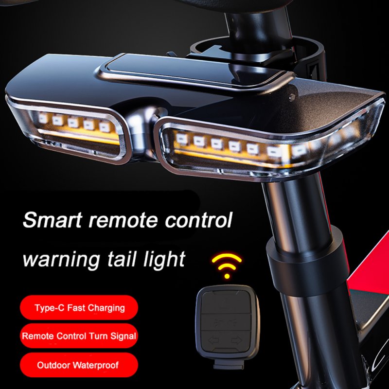 Bicycle 20led Tail Light Turn Signal Indicator Waterproof Usb Rechargeable Remote Control Warning Light 