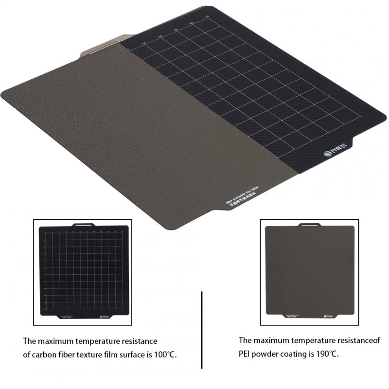 276 x 258mm Janus Pet Steel Plate 3d Printer Heated Bed Accessories Carbon Fiber Flexible Steel Build Plate 