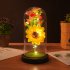 Gift For Girlfriend Simulation Rose Sunflower Glass Cover Creative Decoration Gift For Valentine s Day Gift sunflower