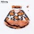 Girl Baby Romper Infant Creeping Conjoined Clothes Open Crotch Jumpsuit Cute Halloween Baby Princess Yarn Skirt Overalls Costume with Bowknot Head Band