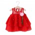 Girl Breathable Chiffon Sleeveless Princess Dress red 70cm