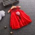 Girl Breathable Chiffon Sleeveless Princess Dress red 90cm