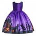 Girl Kids Costume Cartoon Pattern Printing Full Dress for Festival Stage Costume WS005 red 130cm