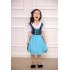 Girl Kids Costume Dress Bavarian National Style Dirndl Uniform for Oktoberfest Beer Festival Halloween blue S